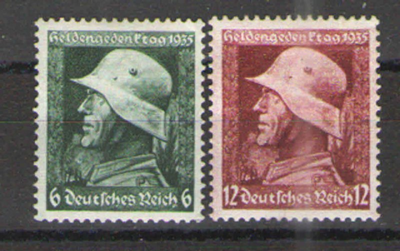 Germany - Third Reich 1935 Sc# 452-453 MH VG/F - War Heroes day