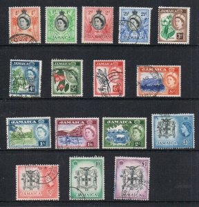 Jamaica 1956 QEII Sc 159-174 set FU