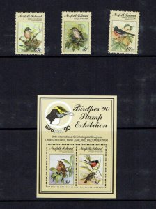 Norfolk Island: 1990, Birdpex 90 Stamp Exhibition, Christchurch,   MNH set