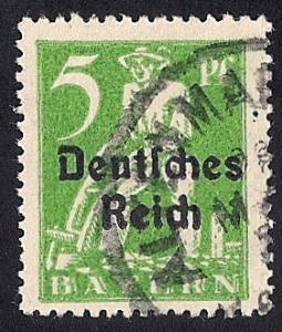 Bavaria #256 5pf Plowman Stamp used F-VF