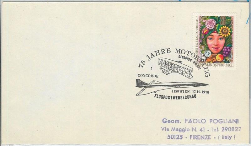 64857 - AUSTRIA - POSTAL HISTORY - SPECIAL POSTMARK on COVER: CONCORD Wright