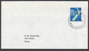 NIUE 1985 New Zealand 24c on cover NIUE / PAQUEBOT cds......................M626