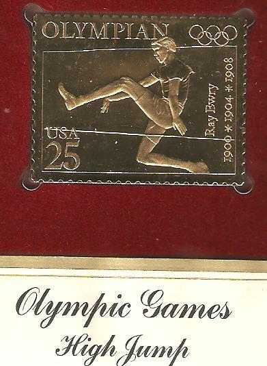 US 2497 FDC Olympian High Jump Ray Ewry & Gold Replica