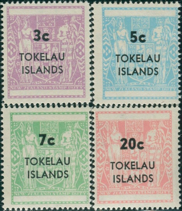 Tokelau 1967 SG12-15 Arms Decimal Overprints set MLH