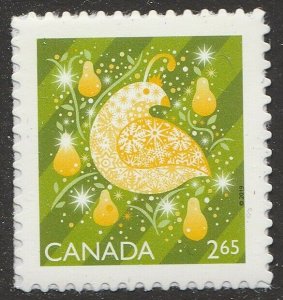 Canada 3203 Christmas Shiny & Bright Partridge $2.65 single MNH 2019