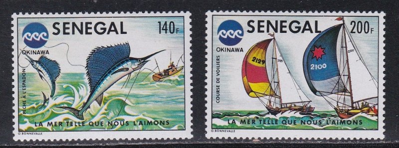 Senegal # 419-420, Game Fishing & Sail Boats, NH, 1/2 Cat.