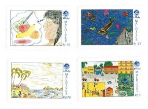 Maldives 1991 - Year of the Child - Set of 4 Stamps - Scott #1519-22 - MNH