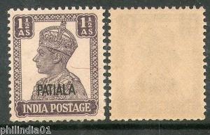 India PATIALA State KG VI 1½An Postage Stamp SG 108 / Sc 107 Cat £14 MNH