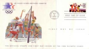 US FDC's Sc# C109 C112 OFFICIAL '84 Olympics Set ST59