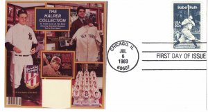 1983 FDC, #2046, 20c Babe Ruth, designer unknown