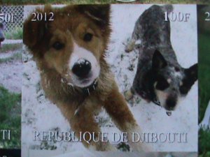​DJIBOUTI-2012-WORLD FAMOUS BEAUTIFUL LOVELY DOGS MNH IMPERF SHEET-VERY FINE