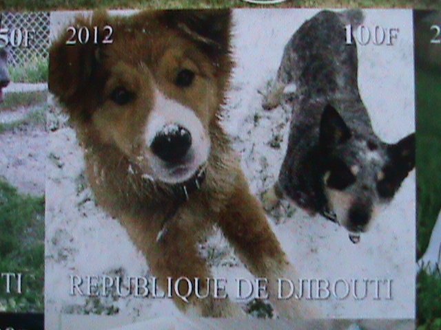 ​DJIBOUTI-2012-WORLD FAMOUS BEAUTIFUL LOVELY DOGS MNH IMPERF SHEET-VERY FINE