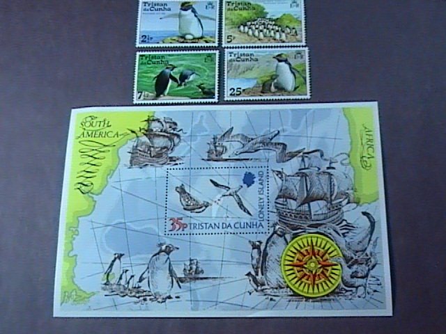 TRISTAN da CUNHA # 191-194 & 195 -MNH-COMPLETE SET +SOUVENIR SHEET--QEII--1974