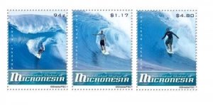 Micronesia 2008 - Surfing - Set of 3 Definitive Stamps - Scott #796-8 - MNH