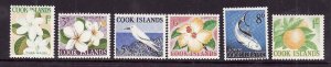 Cook Is.-Sc#148-54 ex #149- id12-unused NH short set to the 1sh-Birds-Flowers-19