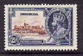 Bermuda-Sc#102- id6-unused hinged 2&1/2d KGV Silver Jubilee-1935-