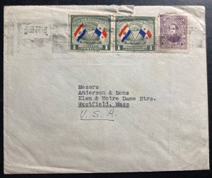 1945 Asuncion Paraguay Commercial Cover To Westfield MA USA