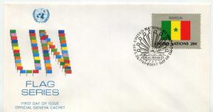 United Nations #412 Flag Series 1983, Senegal, Official Geneva Cachet, FDC