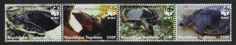 Togo WWF Senegal Flapshell Turtle Strip of 4v 2006 MNH SC#2039a-d MI#3337-3340