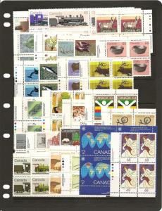 Canada Assorted Mint NH, high value blks. Face value $75.52
