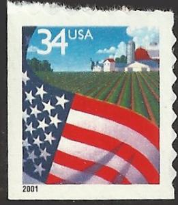 # 3450 MINT NEVER HINGED FLAG OVER FARM