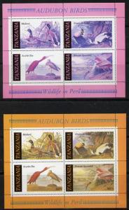 Tanzania 1986 John Audubon Birds m/sheet with yellow omit...