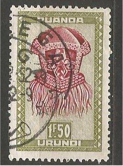 RUANDA-URUNDI, 1950, used 1.50fr, Carved Figures. Scott 100