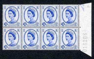 SG593 4d Ultramarine 2nd Graphite U/M Block 8