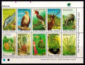 Indonesia 1997 Flora and Fauna Complete Mint MNH Set Block SC 1737