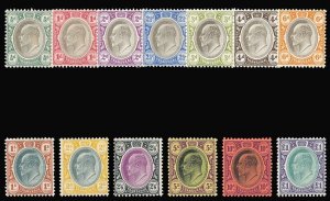 Transvaal 1904 KEVII complete set of thirteen MLH. SG 260-272a. Sc 268-280.