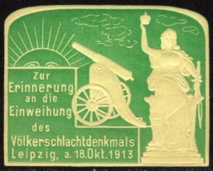 1913 Germany Poster Stamp Inauguration Leipzig Battle Of Nations Memorial