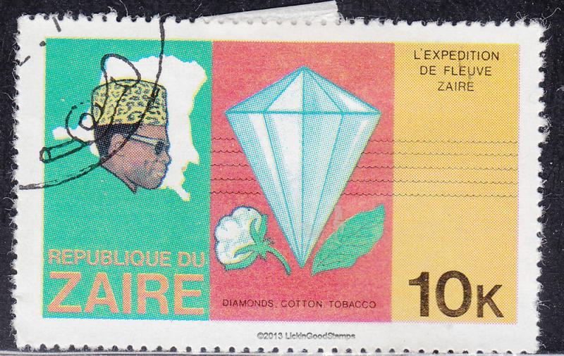 Zaire 905 USED 1979 President Mobotu, Map, Diamond