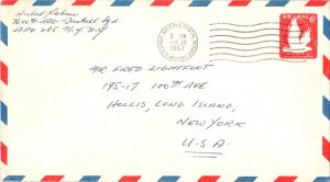 United States A.P.O.'s 6c Eagle in Flight Air Envelope 1957 U.S. Army-Air For...