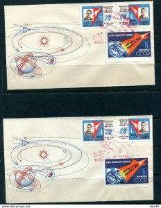 Russia 1962 2 FDC Covers Special cancel Space MI 2634-6(A+B) with labels  12774 