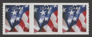 US 4393 Old Glory 44c coil strip 3 APU MNH 2009