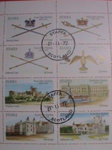 STAFFA-SCOTLAND STAMP:1972 AIRMAIL- ROYAL SILVER WEDDING-CTO MNH SHEET