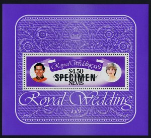 Nevis 141 Specimen o/p MNH Prince Charles, Princess Diana Wedding