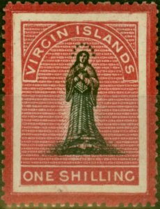 Virgin Islands 1867 1s Black & Rose-Carmine SG18 Fine MM-Variant 7