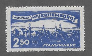 Wurttemberg Scott O174 Mint 2.50m View of Stuttgart Official stamp 2018 CV $2.00