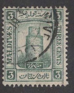 Maldives # 3   Minaret   1909  (1)  VF Used