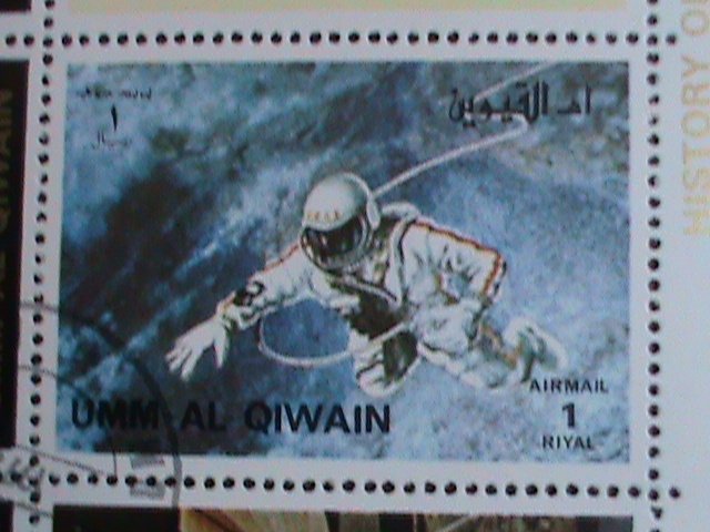 ​UNN AL QIWAIN STAMP:HISTORY OF SPACE  STAMPS CTO LARGE FULL SHEET VERY FINE