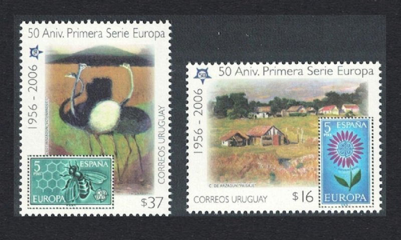 Uruguay Ostriches Birds Bees 2v 2005 MNH SG#2964-2965