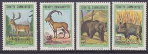 Turkey 1735-38 MNH 1967 Deer, Goat, Bear and Boar Animals Full Set