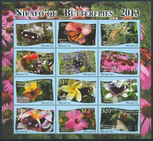 Niuafo'ou 2012 MNH Butterfly & Flower Definitive Part 2 12 M/S Butterflies
