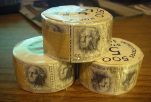 Scott 1229, 5c George Washington coil, Roll of 500, Nice