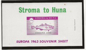 GB local issue Stroma  Scotland 1963 Europa  miniature sheet    MNH