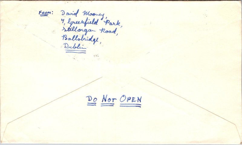 1956 Dublin Ireland First Day of Issue FDI Stamps Cover to Victoria Australia