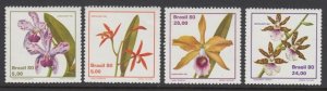 Brazil 1711-4 Orchids mnh