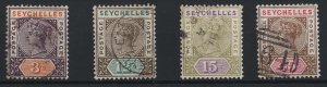 Seychelles 1893 New Values set of 4 very fine used sg22-5 cat £42