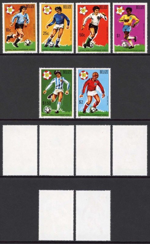 Belize SG664/669 1981 World Cup Spain 1st issue Set Fresh U/M